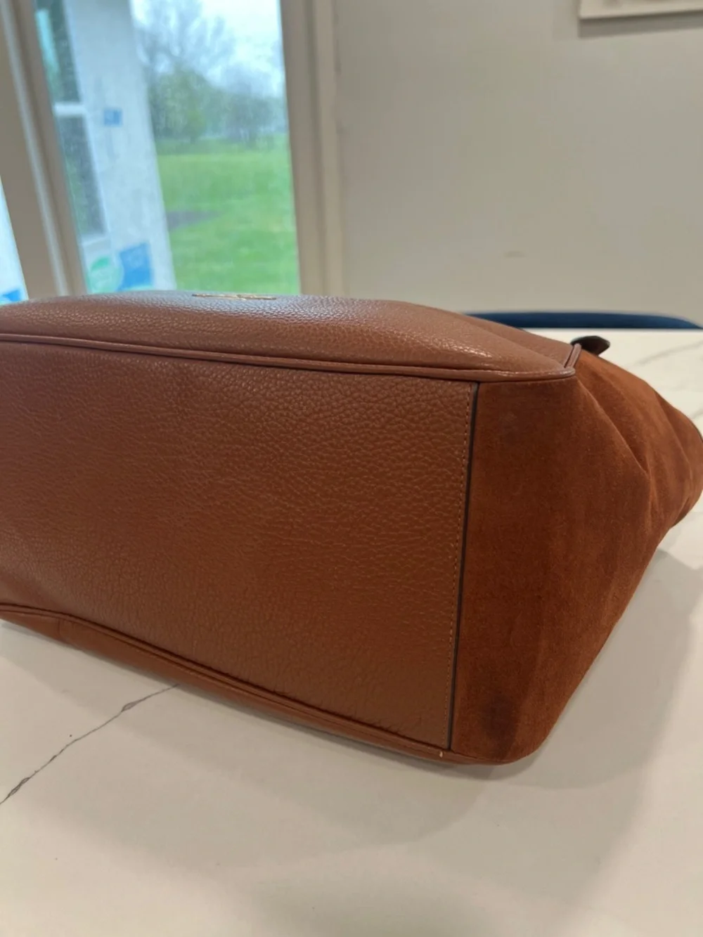 Coach Chestnut Brown Leather Suede Tote - Picture 10 of 14